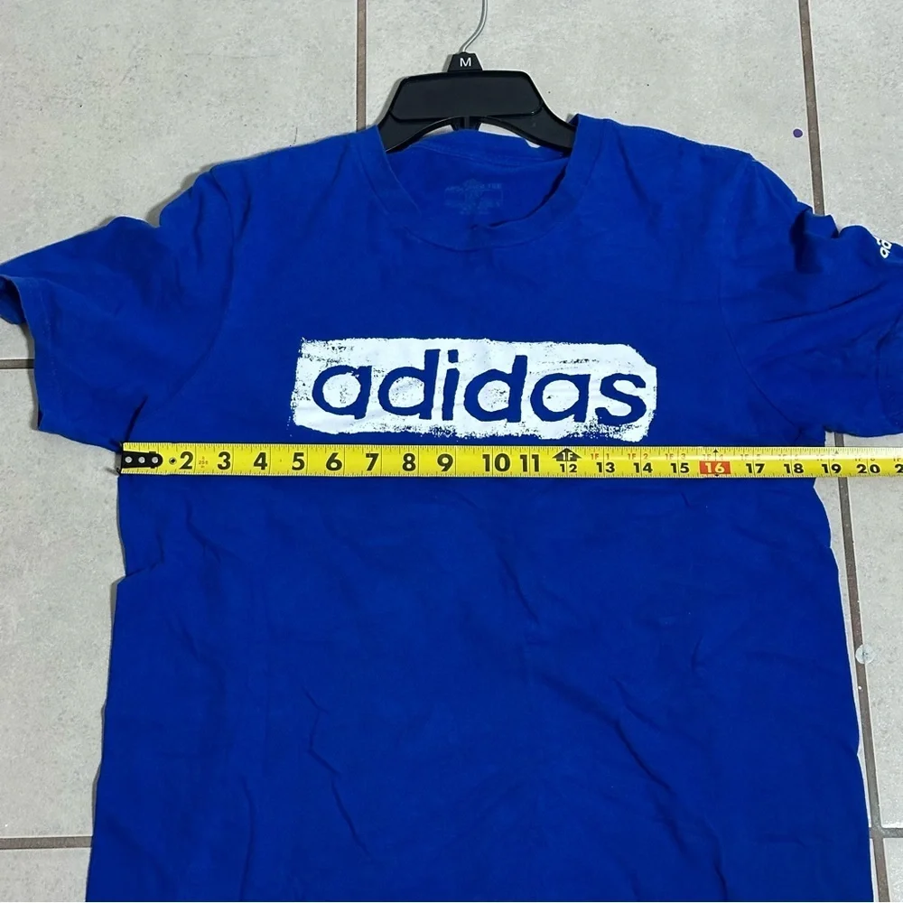 Adidas Men Blue Amplifier Tee Graphic‎ Logo Crew Neck size M